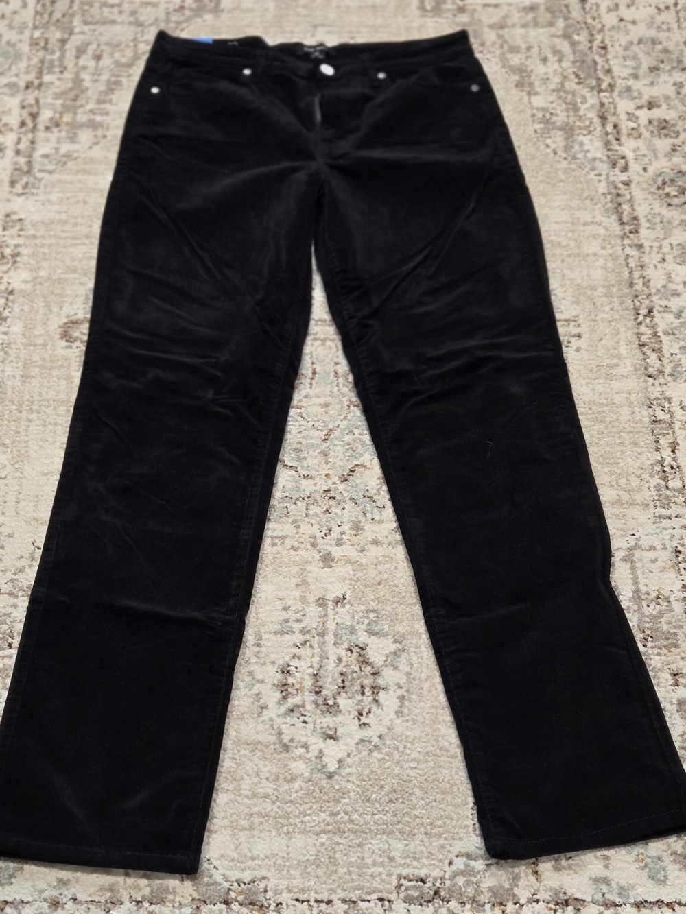Well Worn Black Corduroy Pants with Front Button